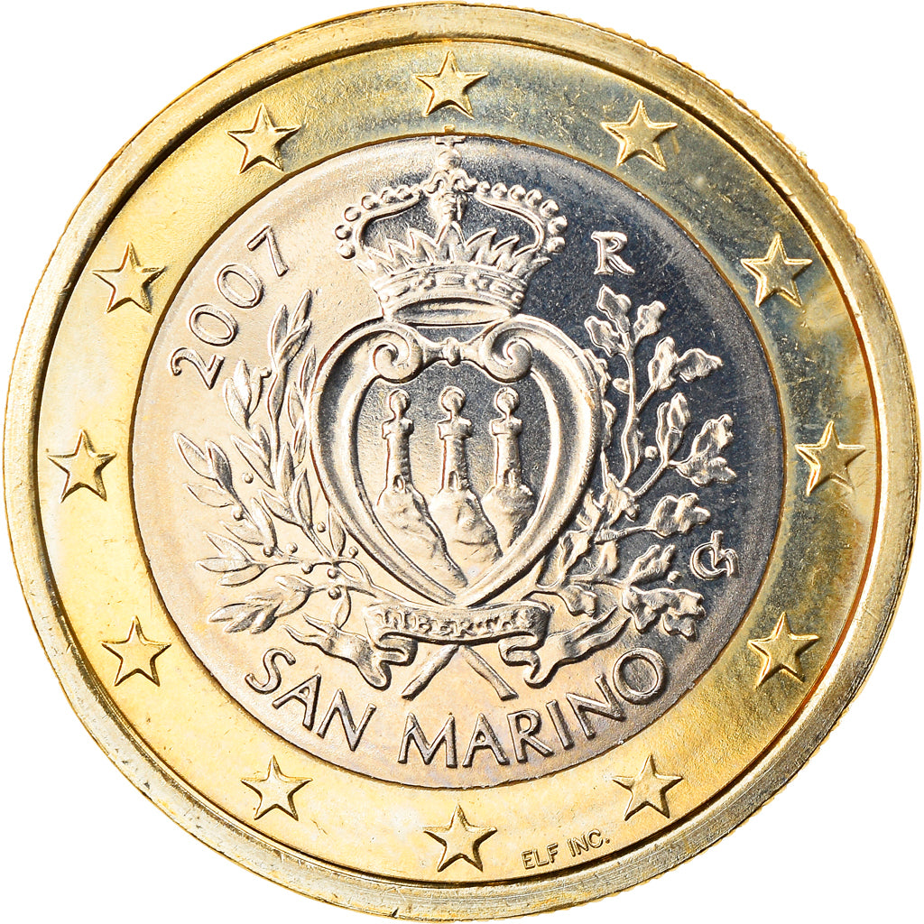San Marino, Euro, 2007, Rome, MS(63), Bi-Metallic, KM:446