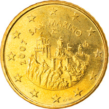 San Marino, 50 Euro Cent, 2007, Rome, MS(63), Brass, KM:445
