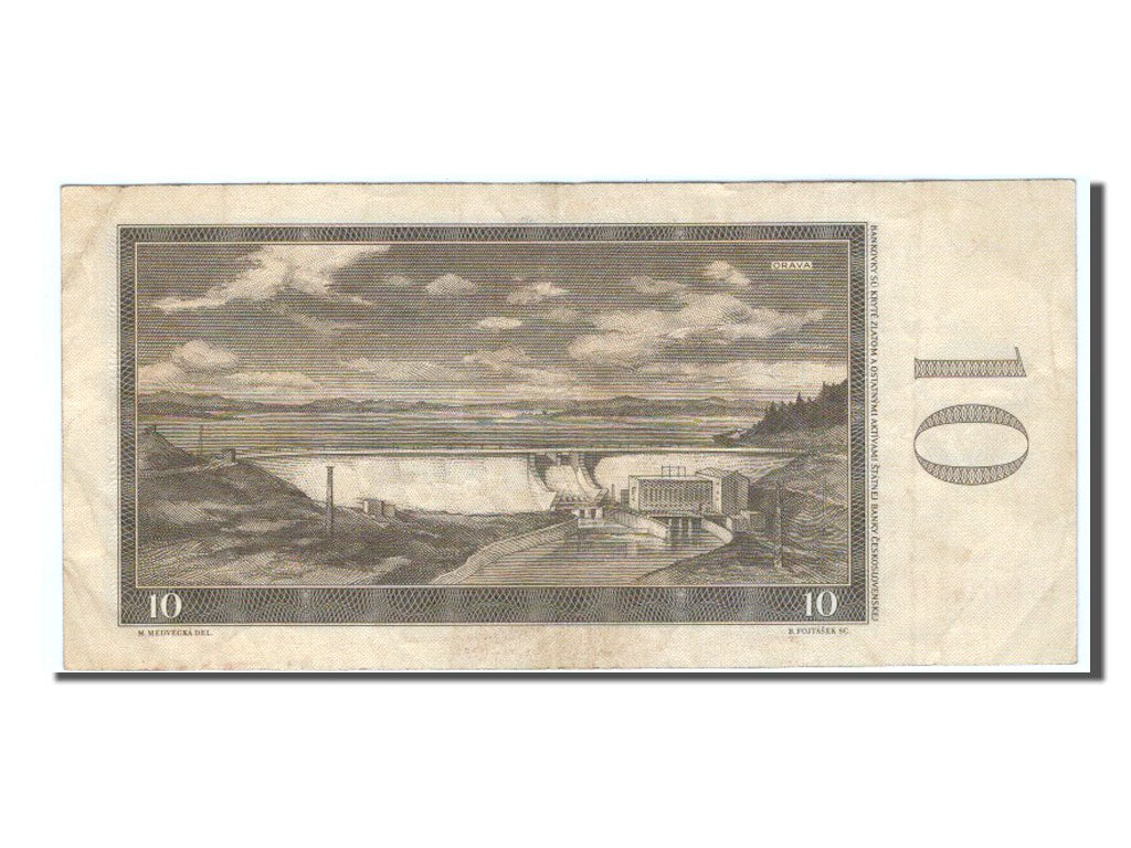 Banconote, Cecoslovacchia, 10 Korun, 1960, BB