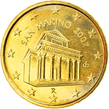 San Marino, 10 Euro Cent, 2007, Rome, MS(63), Brass, KM:443