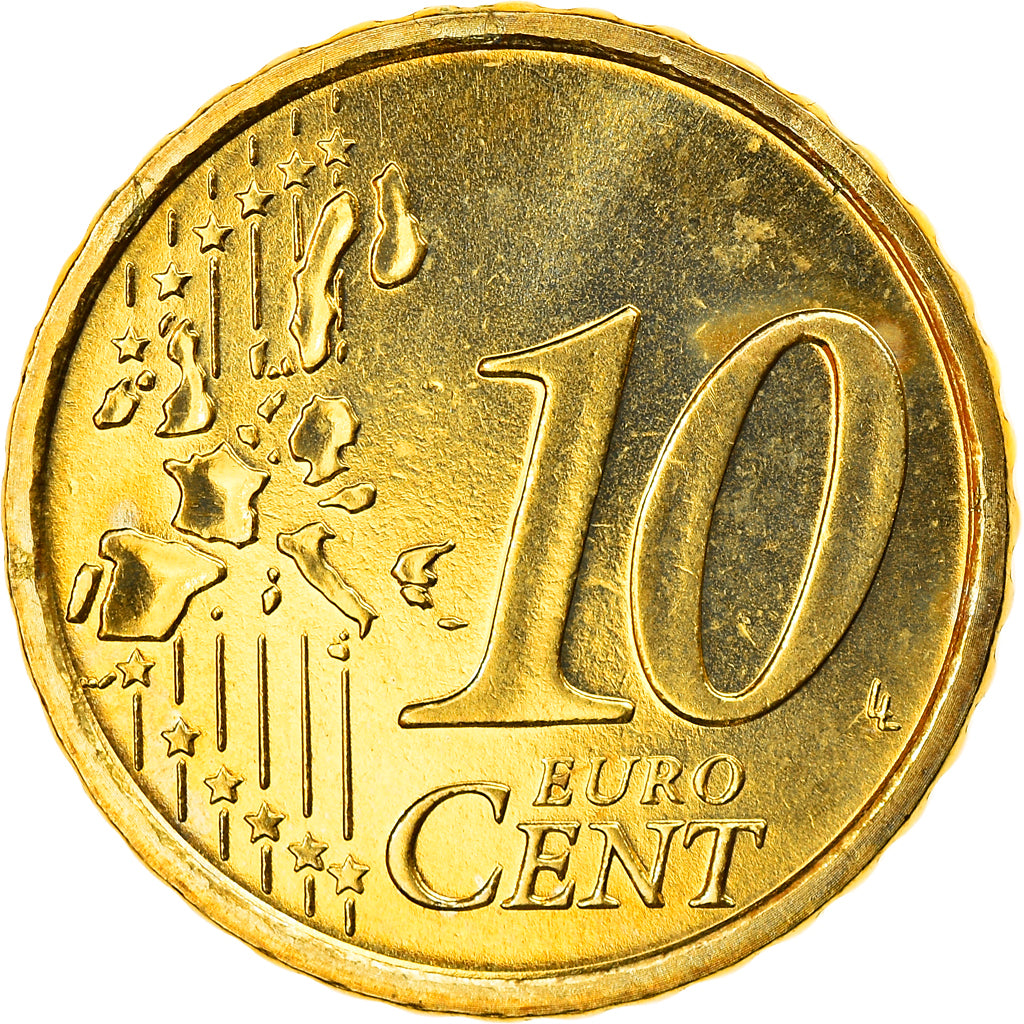 San Marino, 10 Euro Cent, 2007, Rome, MS(63), Brass, KM:443