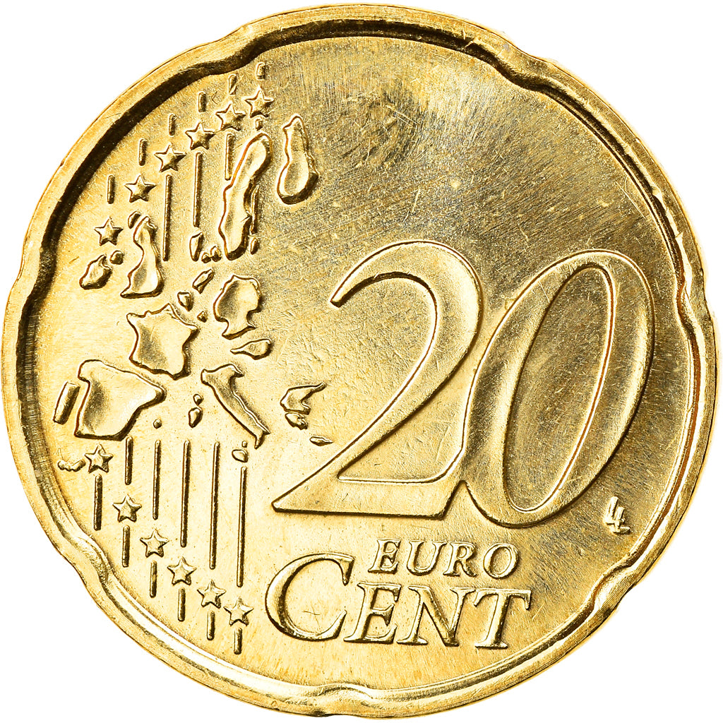 VATICAN CITY, 20 Euro Cent, 2007, Rome, MS(63), Brass, KM:379