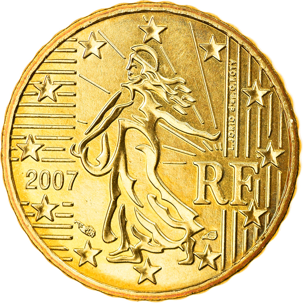 Frankrijk, 10 Euro Cent, 2007, Paris, BU, FDC, Tin, Gadoury:4b., KM:1410