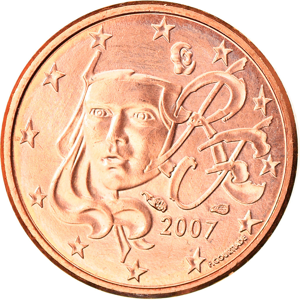 France, Euro Cent, 2007, Paris, BU, FDC, Copper Plated Steel, Gadoury:1, KM:1282