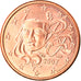 France, Euro Cent, 2007, Paris, BU, FDC, Copper Plated Steel, Gadoury:1, KM:1282