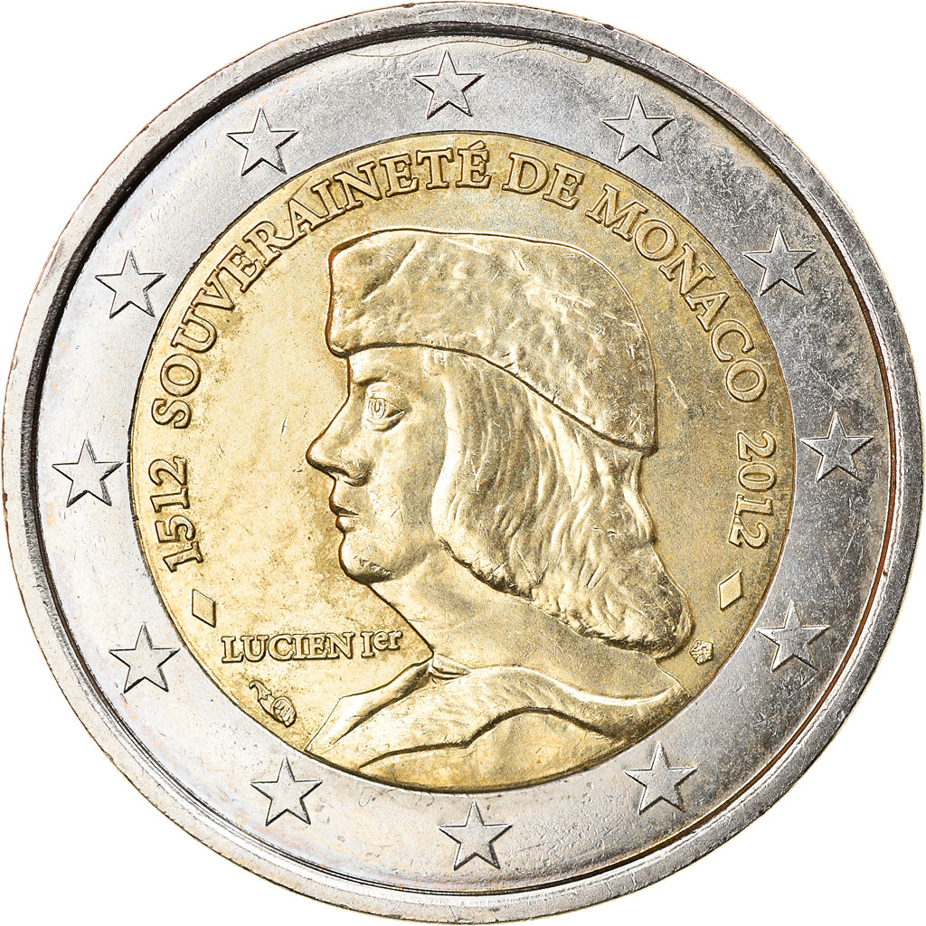 Monaco, 2 Euro, Lucien Ier de Monaco, 2012, Paris, SPL, Bi-metallico, Gadoury:MC