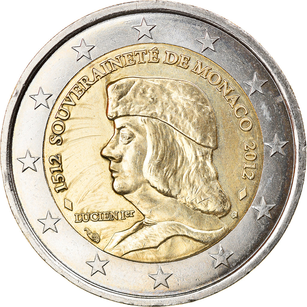 Monaco, 2 Euro, Lucien Ier de Monaco, 2012, Paris, MS(63), Bi-Metallic