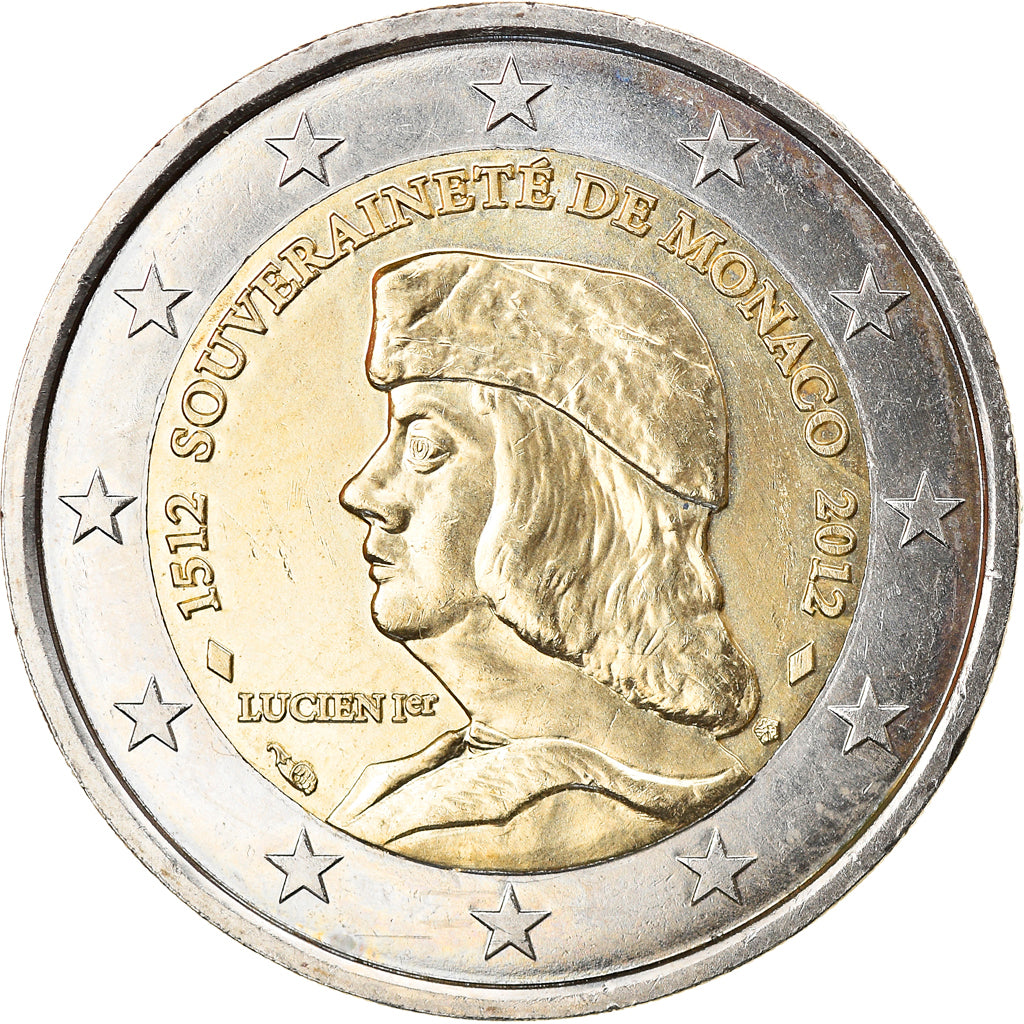 Monaco, 2 Euro, Lucien Ier de Monaco, 2012, Paris, AU(50-53), Bi-Metallic