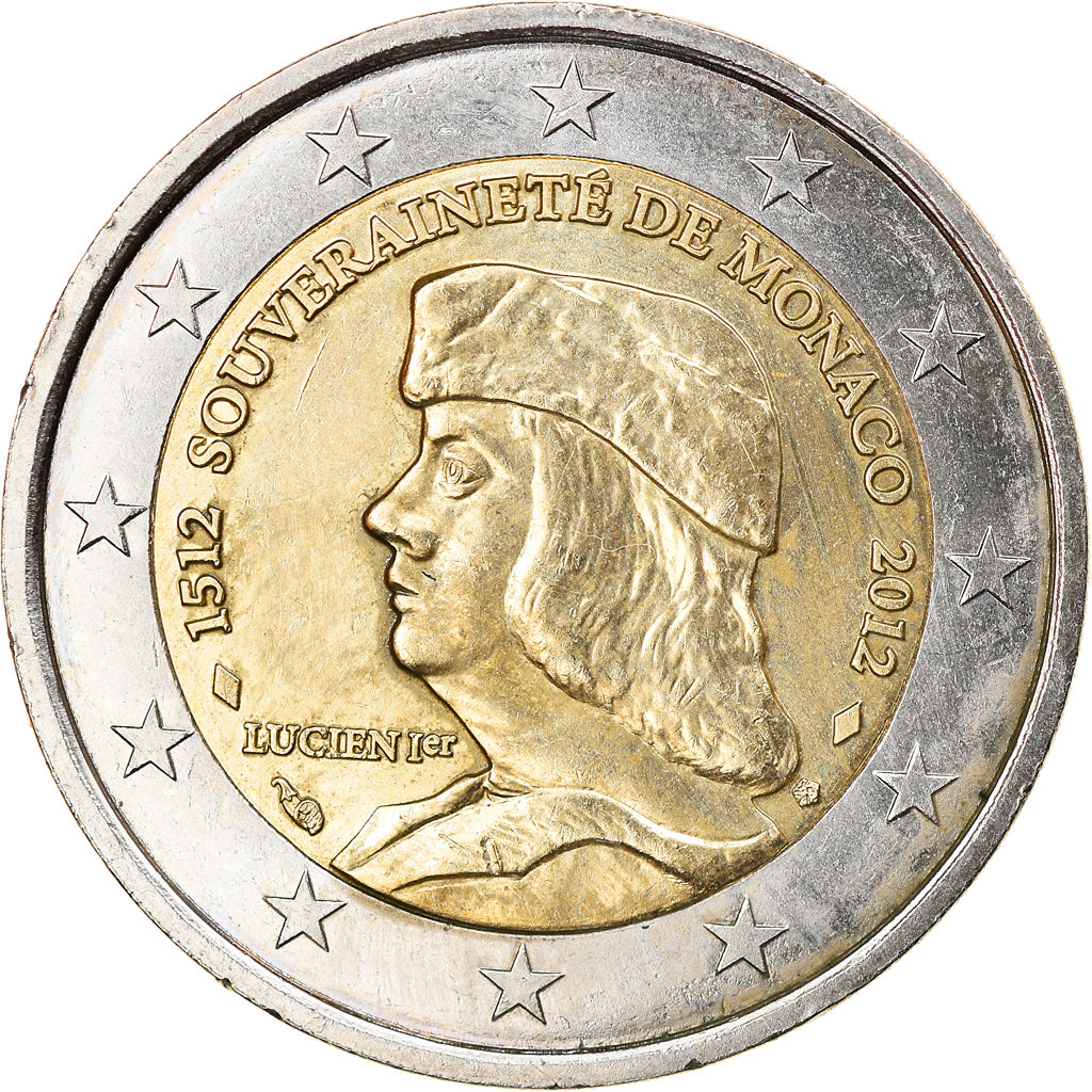 Monaco, 2 Euro, Lucien Ier de Monaco, 2012, Paris, BB, Bi-metallico, Gadoury:MC