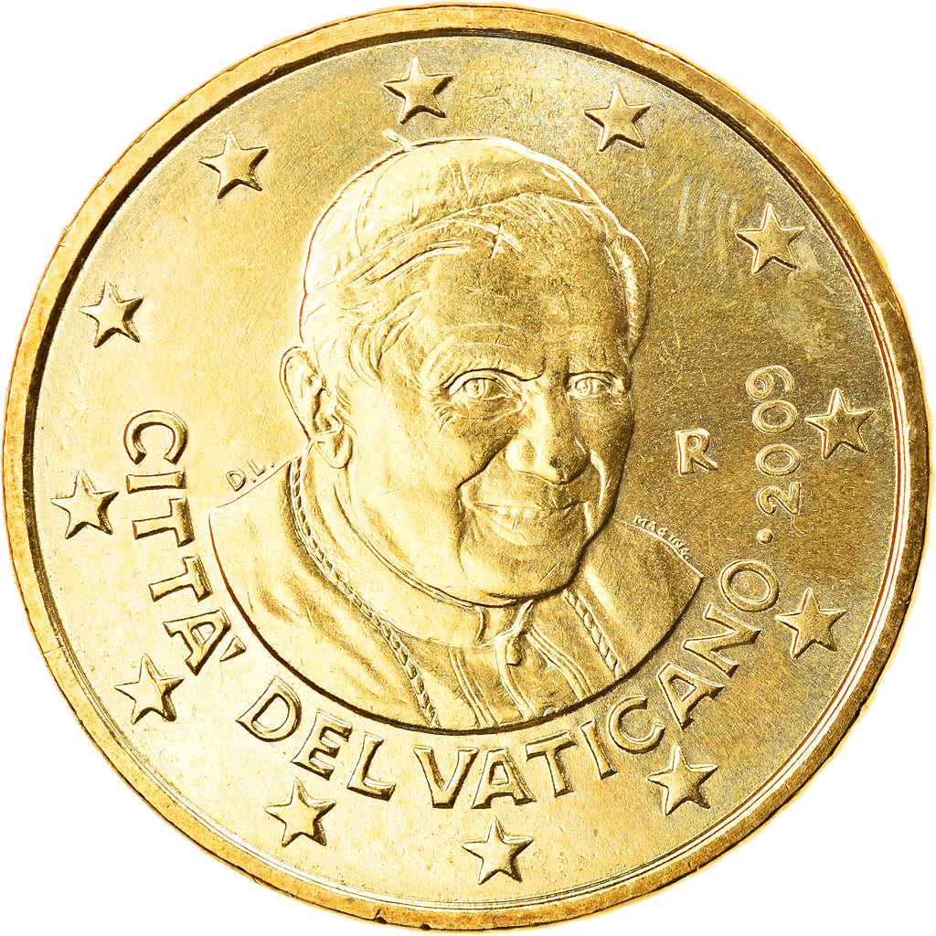 VATICAN CITY, 50 Euro Cent, 2009, Rome, MS(63), Brass, KM:387