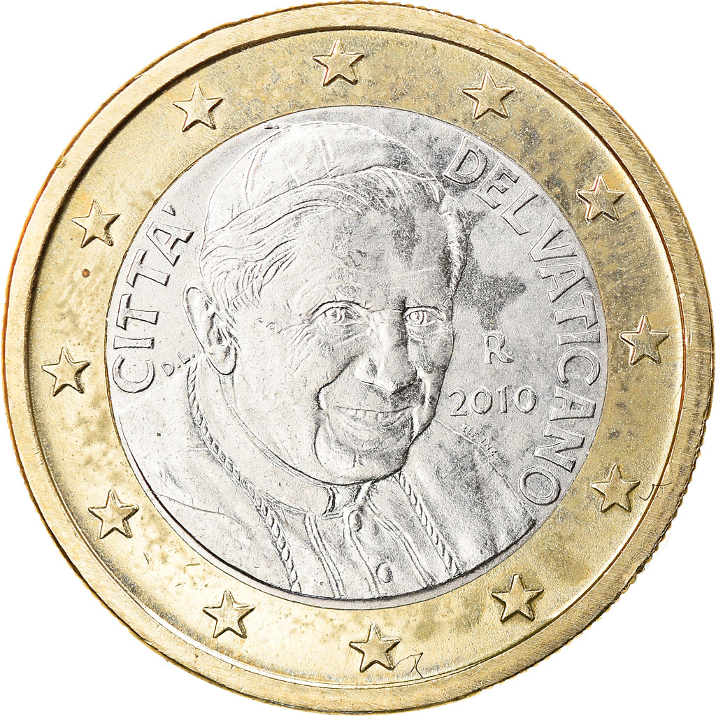 VATICAN CITY, Euro, 2010, Rome, AU(50-53), Bi-Metallic, KM:388