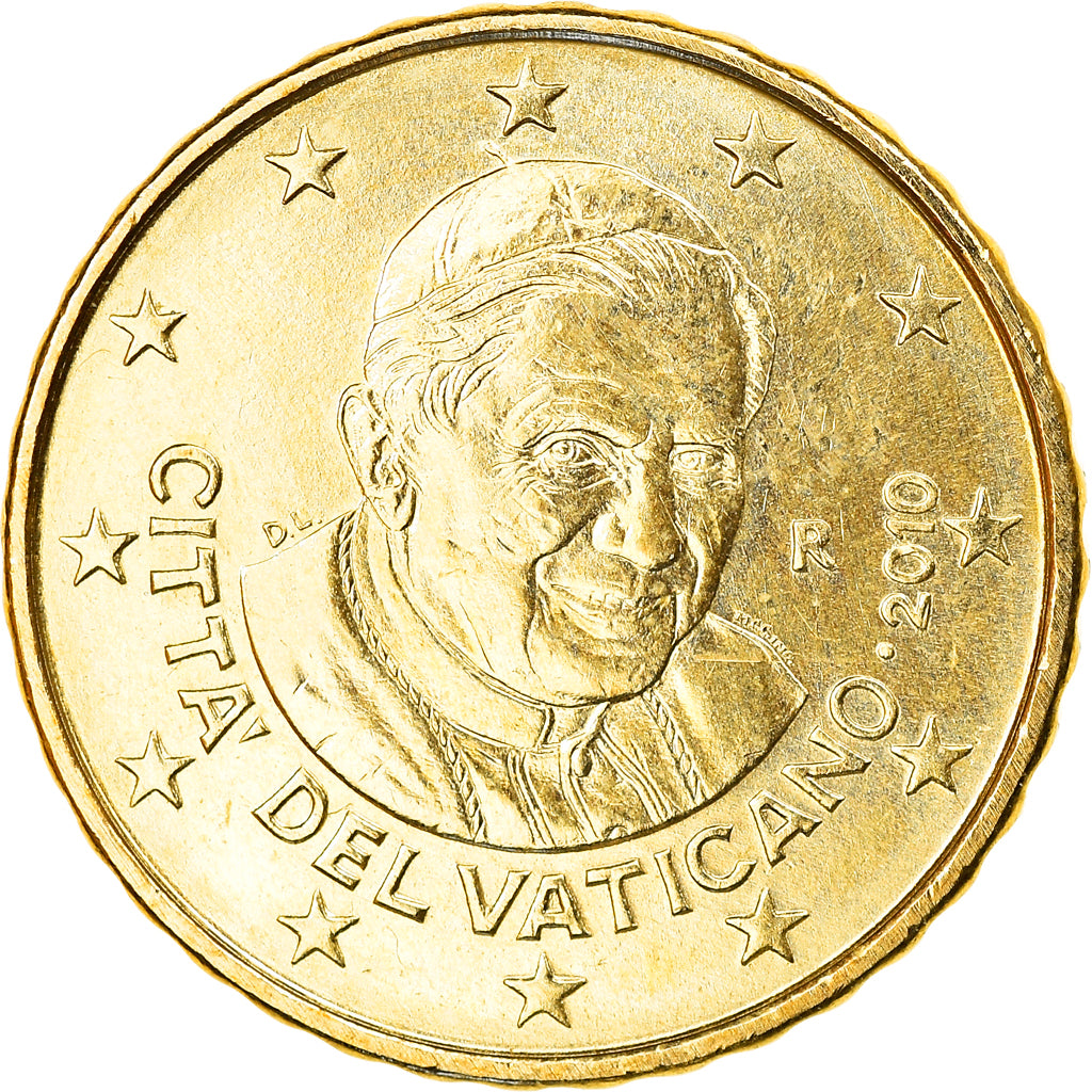 VATICAN CITY, 10 Euro Cent, 2010, Rome, MS(63), Brass, KM:385