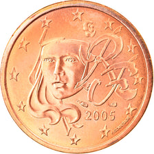 France, 5 Euro Cent, 2005, Paris, MS(63), Copper Plated Steel, Gadoury:3