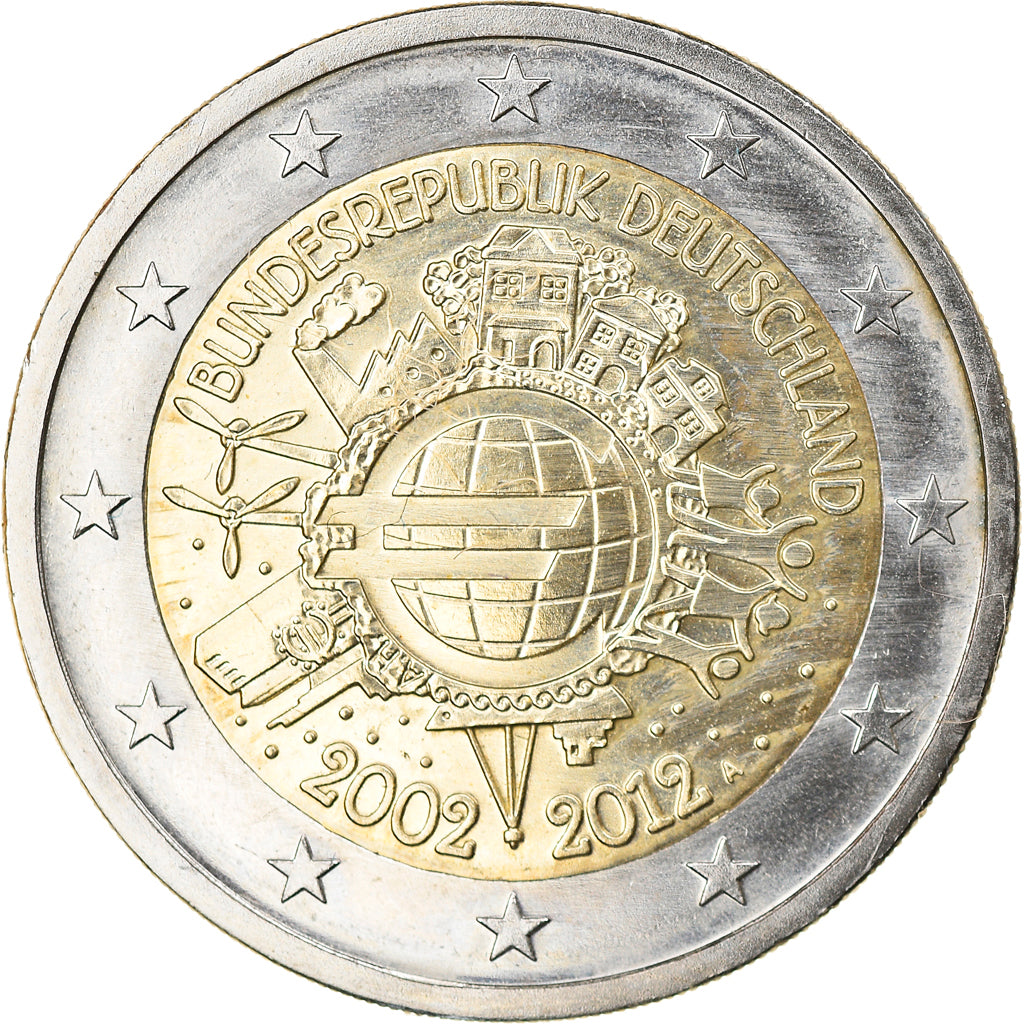 Germania, 2 Euro, 10 years euro, 2012, Berlin, SPL, Bi-metallico, KM:New