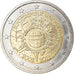 Germany, 2 Euro, 10 years euro, 2012, Hambourg, MS(63), Bi-Metallic, KM:New
