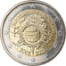 GERMANY - FEDERAL REPUBLIC, 2 Euro, 10 years euro, 2012, Stuttgart, MS(63)