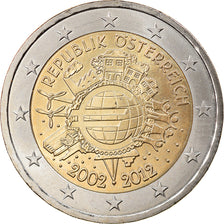 Austria, 2 Euro, 10 ans de l'Euro, 2012, Vienna, MS(63), Bi-Metallic, KM:3205