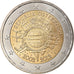 Austria, 2 Euro, 10 ans de l'Euro, 2012, Vienna, MS(63), Bi-Metallic, KM:3205