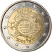 Espanha, 2 Euro, 10 years euro, 2012, MS(63), Bimetálico, KM:New