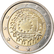 Belgia, 2 Euro, 2015, 30 ans   Drapeau européen, MS(63), Bimetaliczny