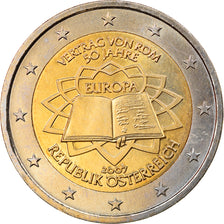 Austria, 2 Euro, Traité de Rome 50 ans, 2007, Vienna, MS(63), Bi-Metallic