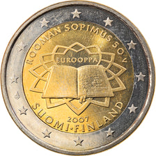 Finland, 2 Euro, Traité de Rome 50 ans, 2007, Vantaa, MS(63), Bi-Metallic