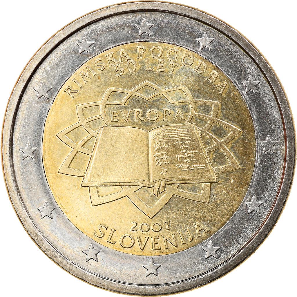 Slovenia, 2 Euro, Traité de Rome 50 ans, 2007, MS(63), Bi-Metallic, KM:106