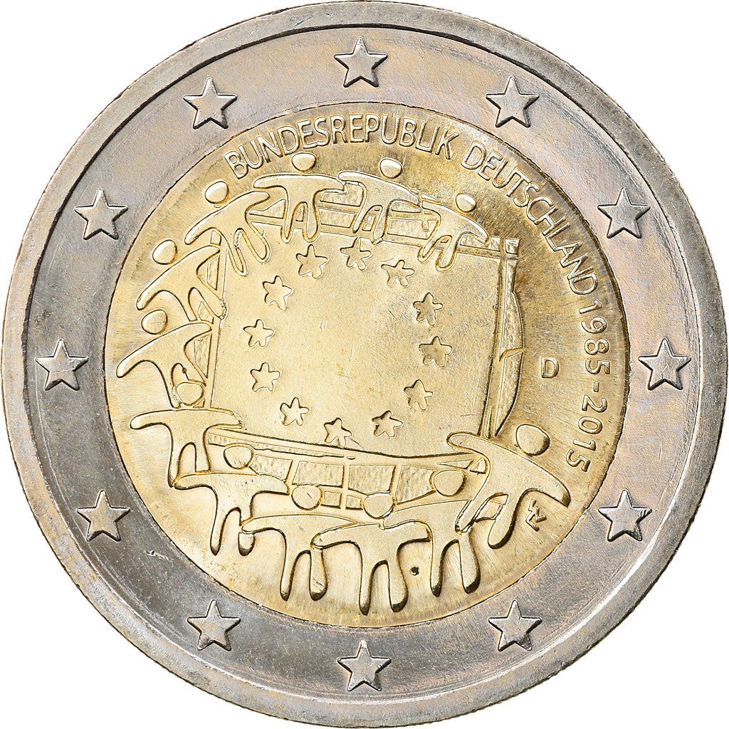 GERMANIA - REPUBBLICA FEDERALE, 2 Euro, Drapeau européen, 2015, Munich, SPL