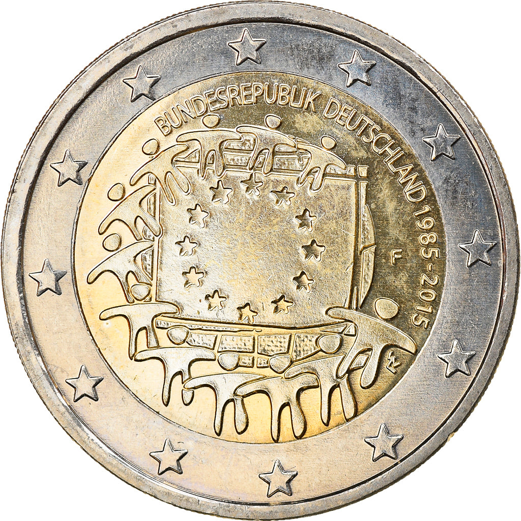 Germany, 2 Euro, 2015, Stuttgart, 30 ans   Drapeau européen, MS(63)