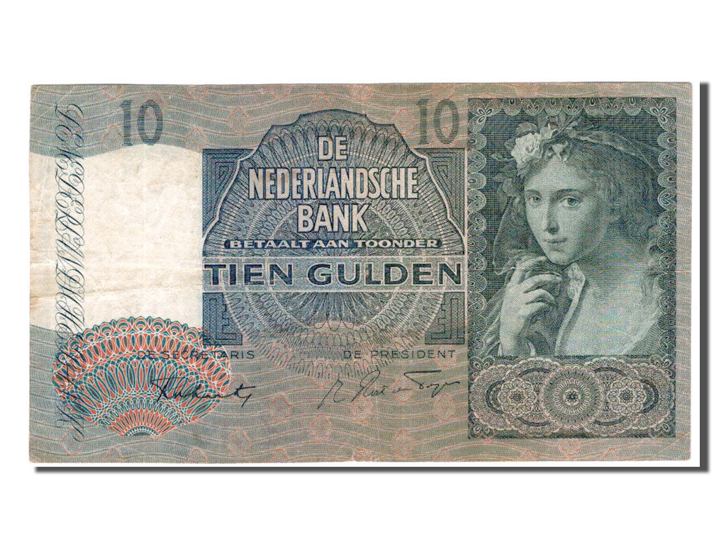 Netherlands, 10 Gulden, 1941, KM #56b, EF(40-45), 8BC