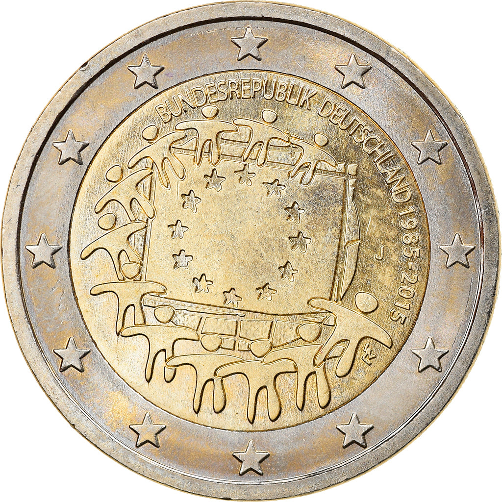 Germany, 2 Euro, 2015, Hambourg, 30 ans   Drapeau européen, MS(63)