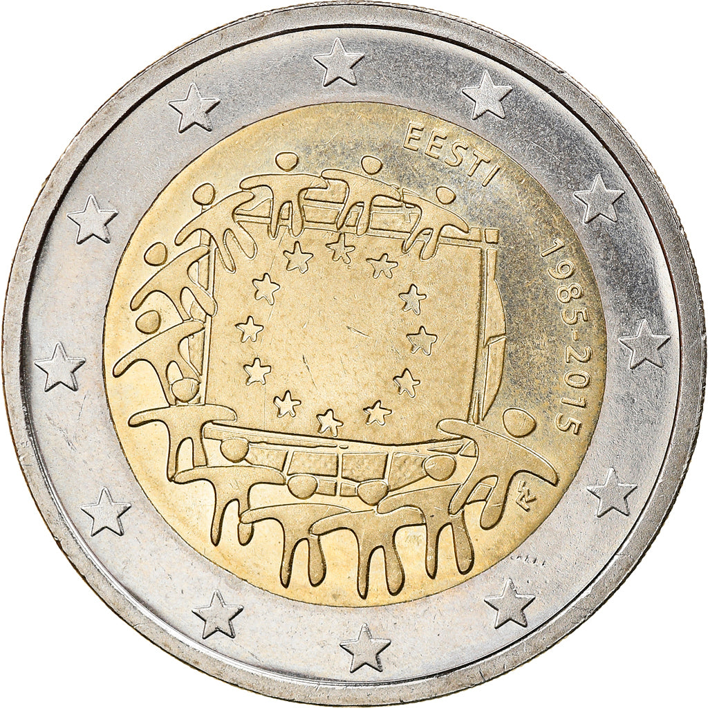 Estonia, 2 Euro, Drapeau européen, 2015, Vantaa, MS(63), Bi-Metallic, KM:New