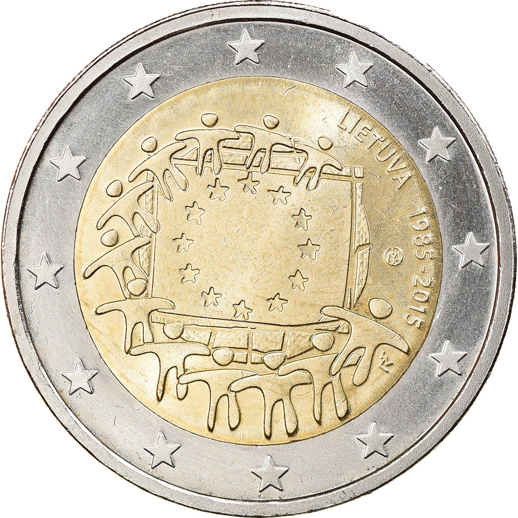 Lithuania, 2 Euro, Drapeau européen, 2015, MS(63), Bi-Metallic, KM:New
