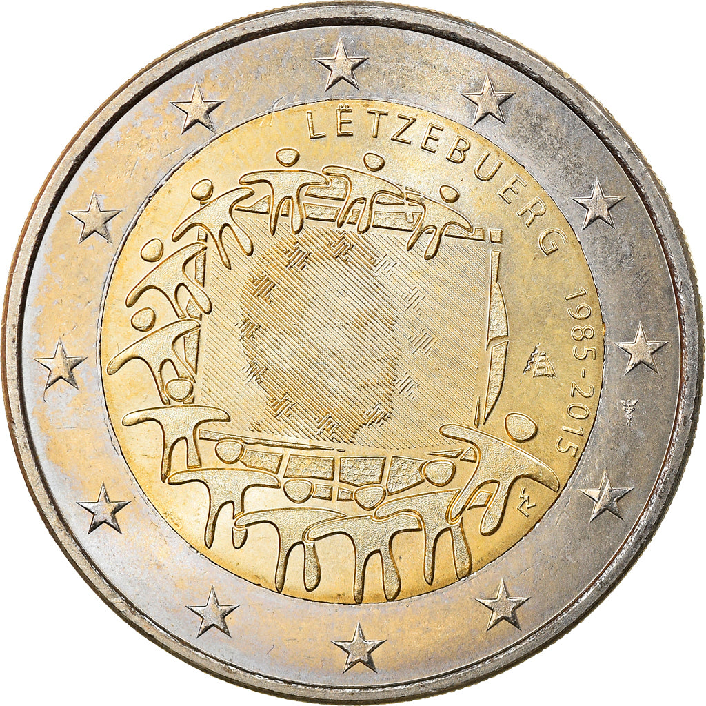 Luxembourg, 2 Euro, Drapeau européen, 2015, Utrecht, MS(63), Bi-Metallic