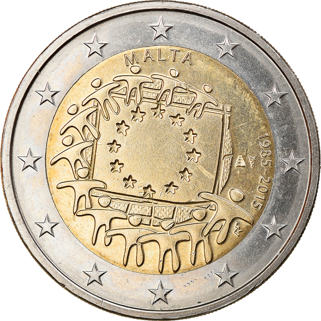 Malta, 2 Euro, Drapeau européen, 2015, Paris, UNC-, Bi-Metallic, KM:New