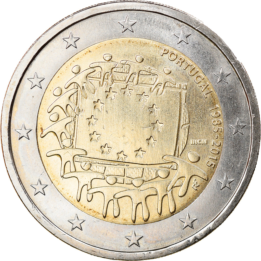 Portugal, 2 Euro, 2015, 30 ans   Drapeau européen, MS(63), Bimetálico, KM:New