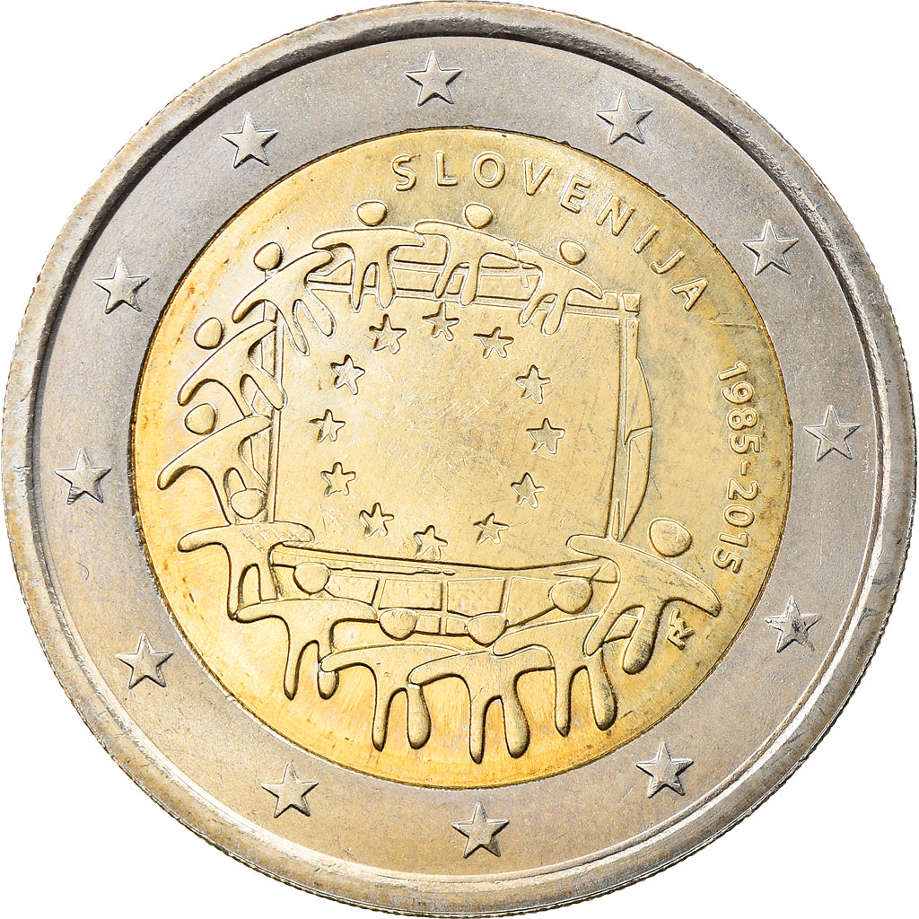Slovenia, 2 Euro, Drapeau européen, 2015, MS(63), Bi-Metallic, KM:New