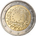 Ireland, 2 Euro, Drapeau européen, 2015, Sandyford, EF(40-45), Bi-Metallic