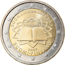Finlândia, 2 Euro, Traité de Rome 50 ans, 2007, AU(55-58), Bimetálico, KM:138
