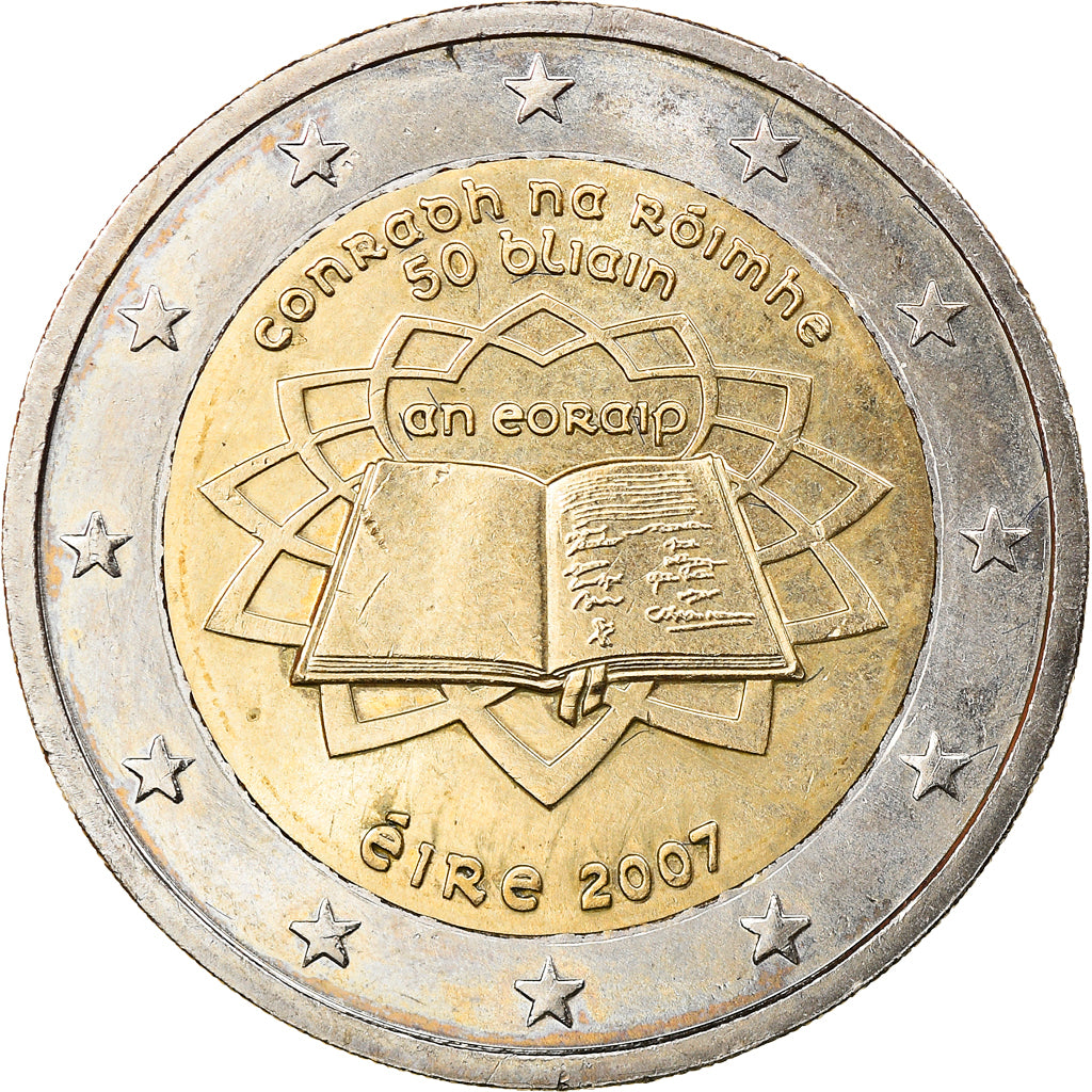 Spagna, 2 Euro, Traité de Rome 50 ans, 2007, Madrid, BB, Bi-metallico, KM:1130