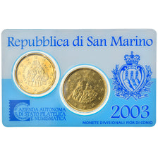 San Marino, Set, 20 et 50 euro cent, 2003, Rome, BU, MS(65-70)