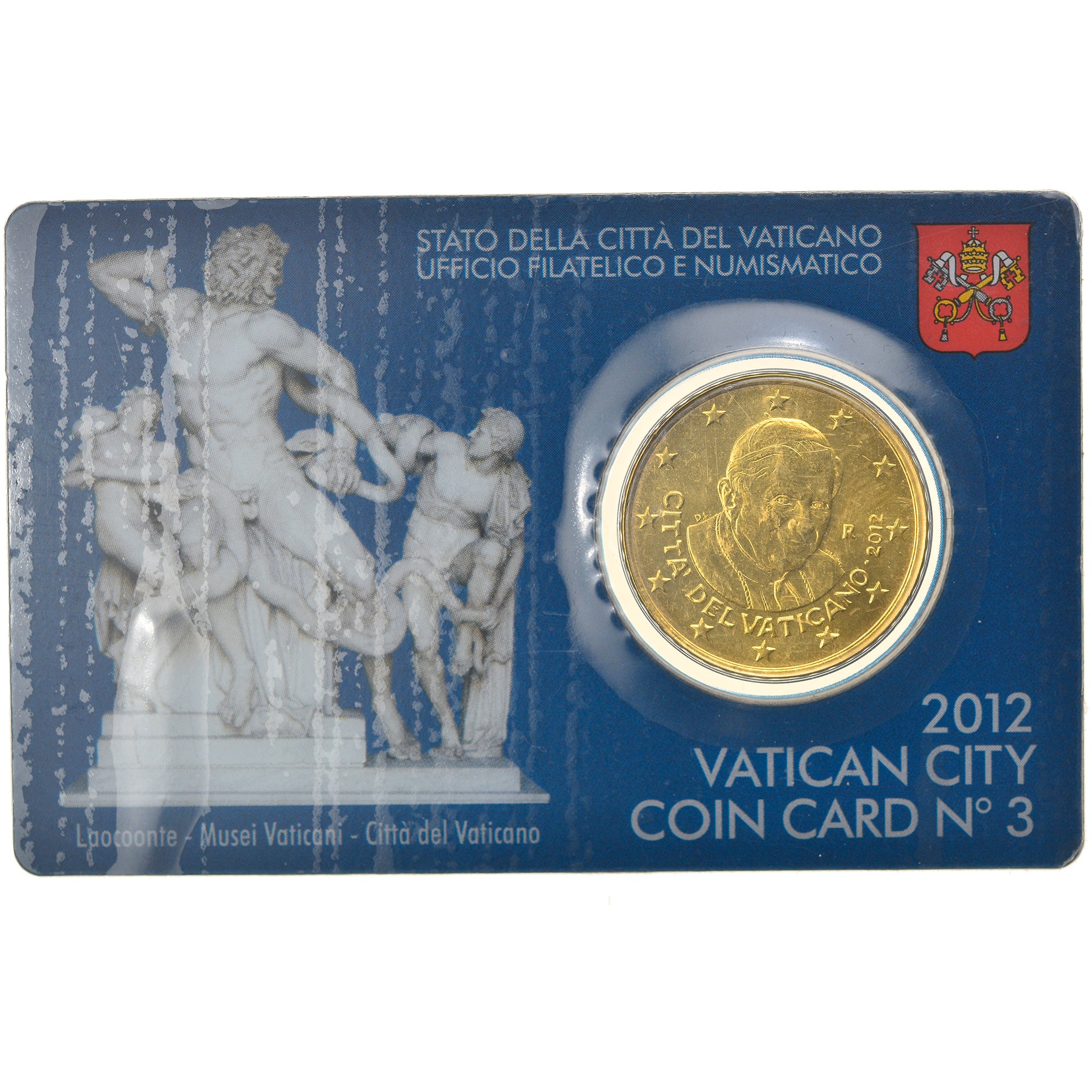 VATICAN CITY, 50 Euro Cent, BU, 2012, Rome, Coin card, MS(65-70), Brass