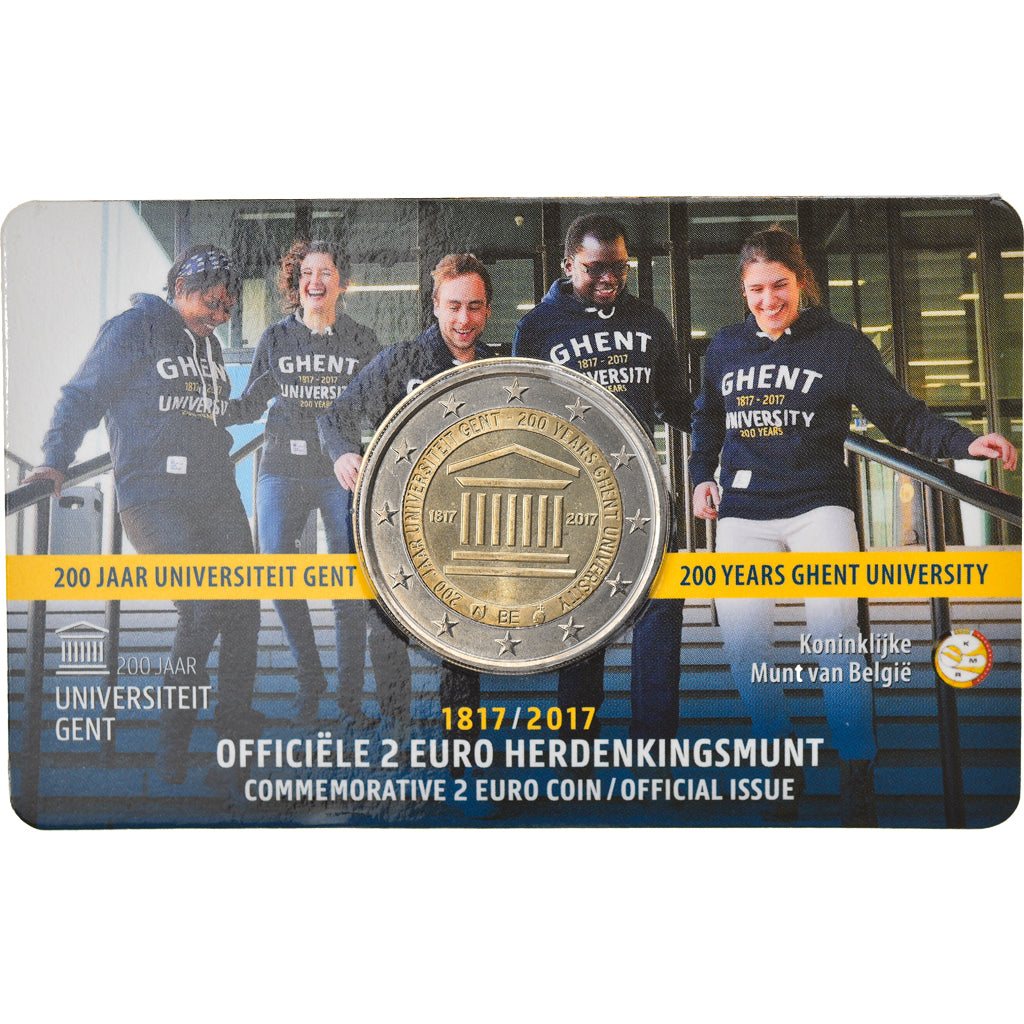 Bélgica, 2 Euro, 200 years of the University of Ghent, 2017, Dutch Text, FDC