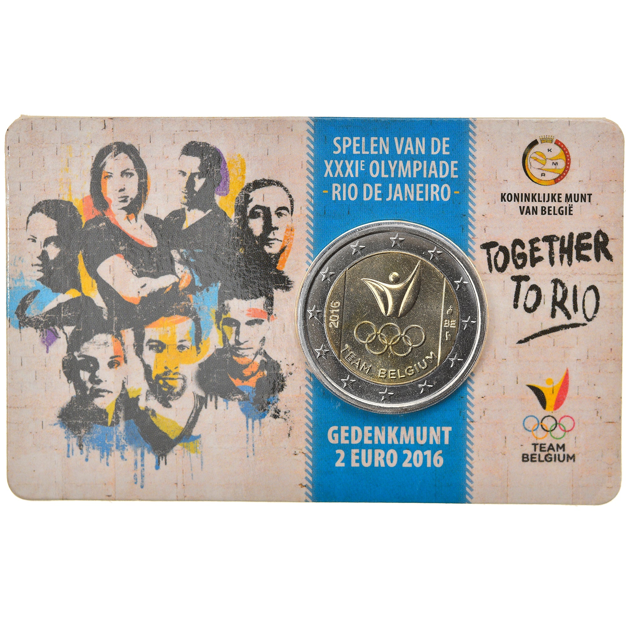 Belgium, 2 Euro, Summer Olympics Rio de Janeiro, 2016, Dutch Text, MS(65-70)