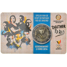 Belgium, 2 Euro, Summer Olympics Rio de Janeiro, 2016, Dutch Text, MS(65-70)