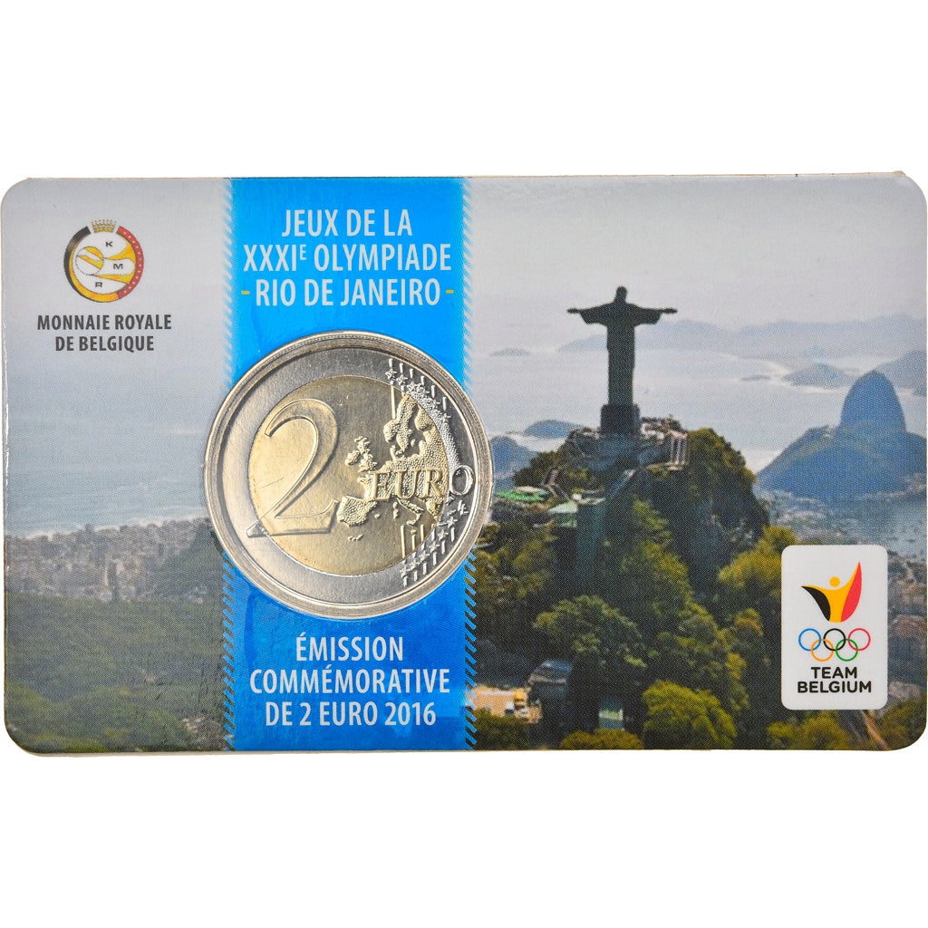 Belgium, 2 Euro, Summer Olympics Rio de Janeiro, 2016, Dutch Text, MS(65-70)