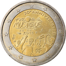 França, 2 Euro, Fête Musique, 2011, Paris, EF(40-45), Bimetálico