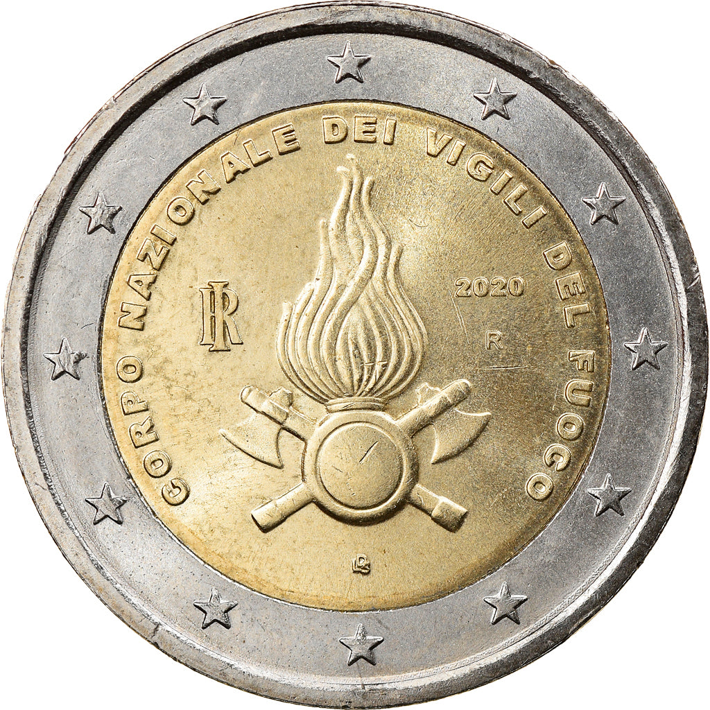 Italy, 2 Euro, 80 ans du corps national des sapeurs pompiers, 2020, MS(63)