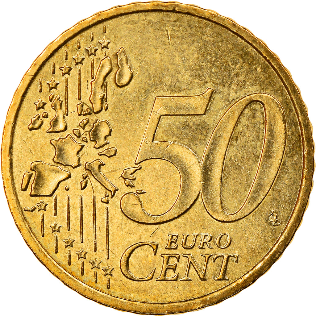 Monaco, 50 Euro Cent, 2001, Paris, EF(40-45), Brass, KM:172