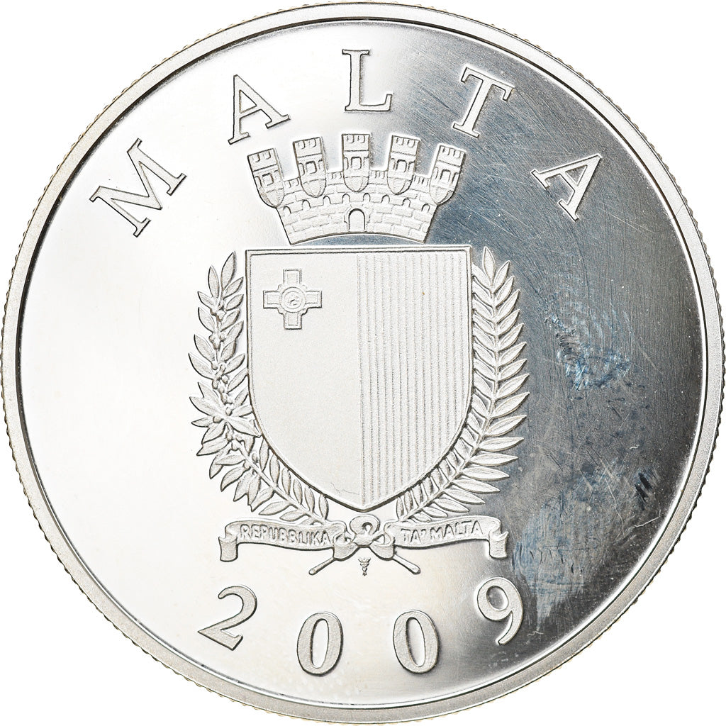 Malta, 10 Euro, La Castellania, 2009, Paris, BE, FDC, Zilver, KM:133